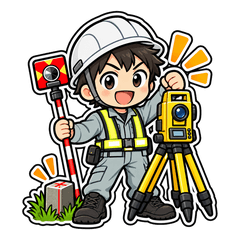 測量士・測量現場スタンプ 1のスタンプ画像