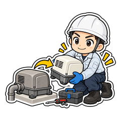 浄化槽管理士・点検員｜ブロワー・機器点検のスタンプ画像