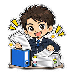 土地家屋調査士｜事務所・内業あるあるのスタンプ画像