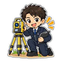 土地家屋調査士｜測量現場・作業進行のスタンプ画像