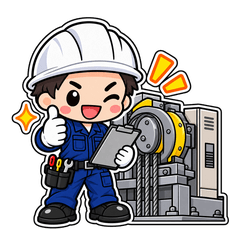 エレベーター保守員 保守作業・専門動作のスタンプ画像