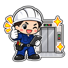エレベーター保守員 故障・緊急・復旧のスタンプ画像